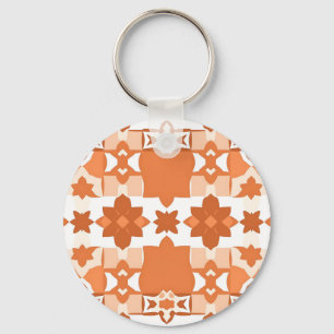 Terracotta Moroccan Tile Pattern Key Ring
