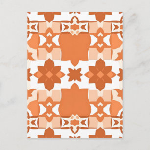 Terracotta Moroccan Tile Pattern Postcard