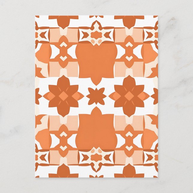 Terracotta Moroccan Tile Pattern Postcard (Front)