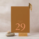 Terracotta Moss Green Simple Plain Modern Wedding Table Number<br><div class="desc">Terracotta Moss Green Simple Plain Modern Wedding Table Number</div>