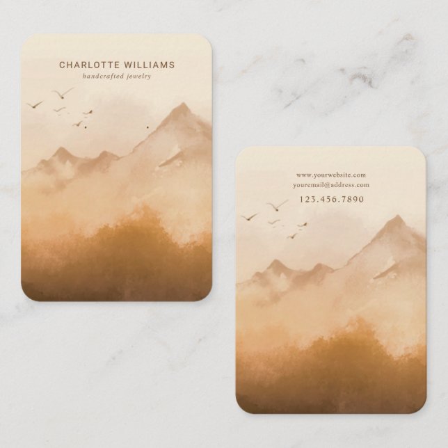 Terracotta Mountain Custom Jewellery Card (Front/Back)