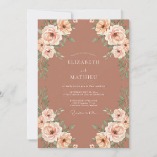 Terracotta Muted Autumn Wedding Invitation