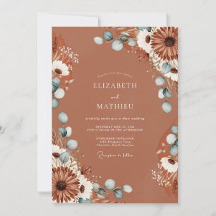 Terracotta Natural Desert Wedding Invitation