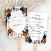 Terracotta Navy Blue Greenery Geometric Wedding