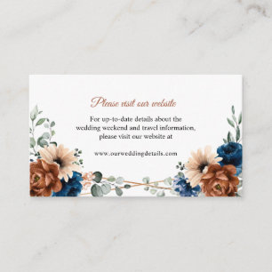 Terracotta Navy Blue Greenery Website Details Enclosure Card