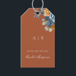 Terracotta Navy Blue Rust Rustic Thank You Wedding Gift Tags<br><div class="desc">Are you looking for unique and rustic wedding gift tags? Look at our navy and rust wedding gift tags! Beautiful for fall weddings or any other autumn-themed event. Our burnt orange gift tag is perfect for a rustic feel, with elegance. Beautiful Terracotta Navy Blue Rust Rustic Thank You Wedding Gift...</div>