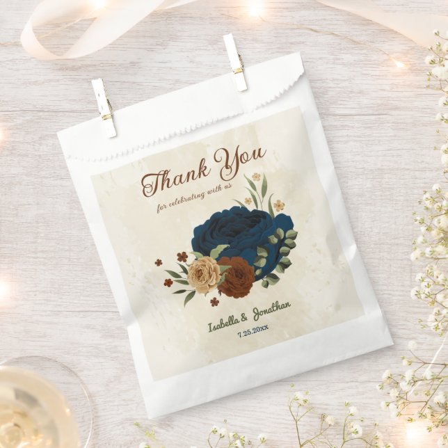 terracotta navy floral wedding favour bag (Clipped)