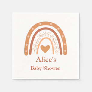 Terracotta Neutral boho rainbow Baby Shower  Napkin