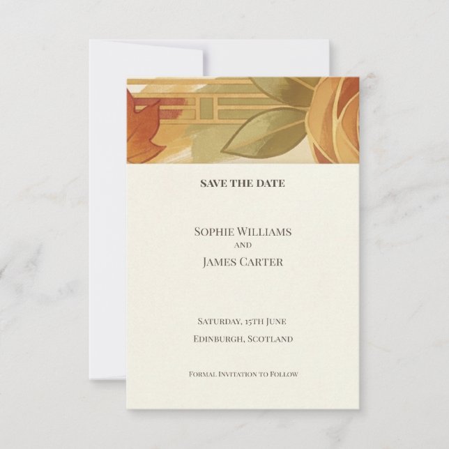 Terracotta Nouveau Save The Date (Front)