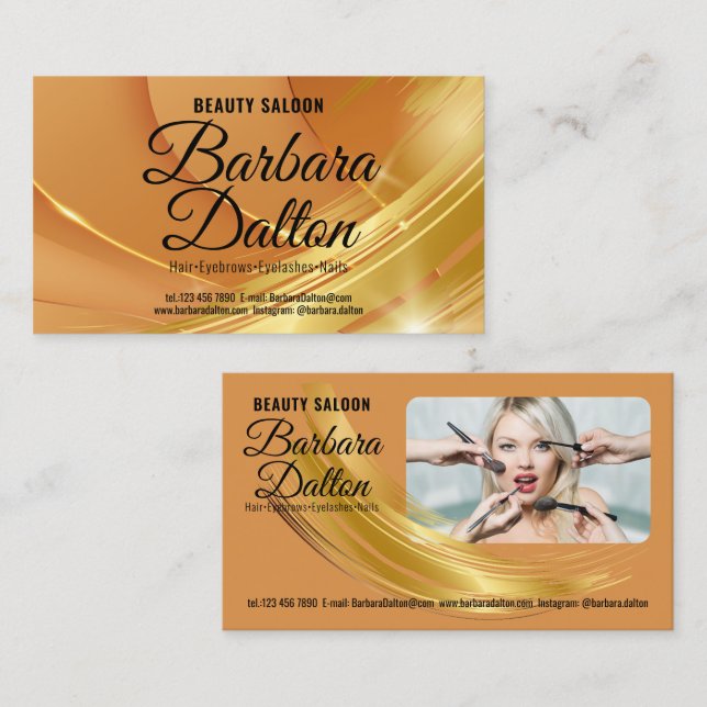 Terracotta Ochre Beige Gold. Business Accessories Card (Front/Back)