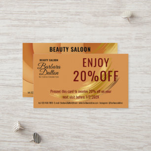 Terracotta Ochre Beige Gold. Business Accessories Discount Card
