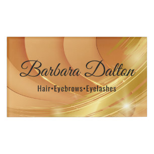 Terracotta Ochre Beige Gold Name Tag