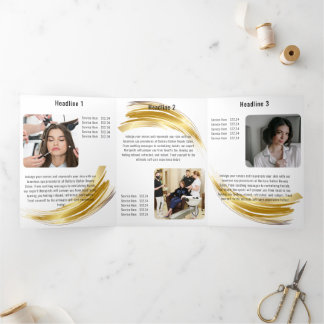 Terracotta Ochre Beige Gold Tri-Fold Card