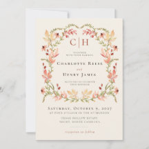 Terracotta Olive Green Autumn Wildflower Wedding