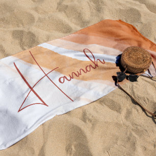 Terracotta   Ombre Beach Sand Monogram Towel