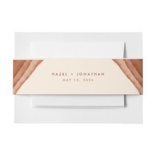 Terracotta Ombre Minimalist Boho Invitation Belly Band