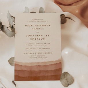 Terracotta Ombre   Minimalist Boho Wedding Invitat Invitation
