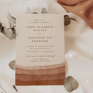 Terracotta Ombre | Minimalist Boho Wedding Invitat Invitation