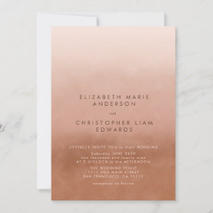 Terracotta Ombre Minimalist Boho Wedding Invitation