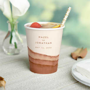 Terracotta Ombre   Minimalist Boho Wedding Paper Cups