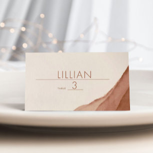 Terracotta Ombre   Minimalist Boho Wedding Place  Place Card