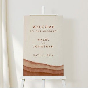 Terracotta Ombre   Minimalist Boho Wedding Welcome Poster