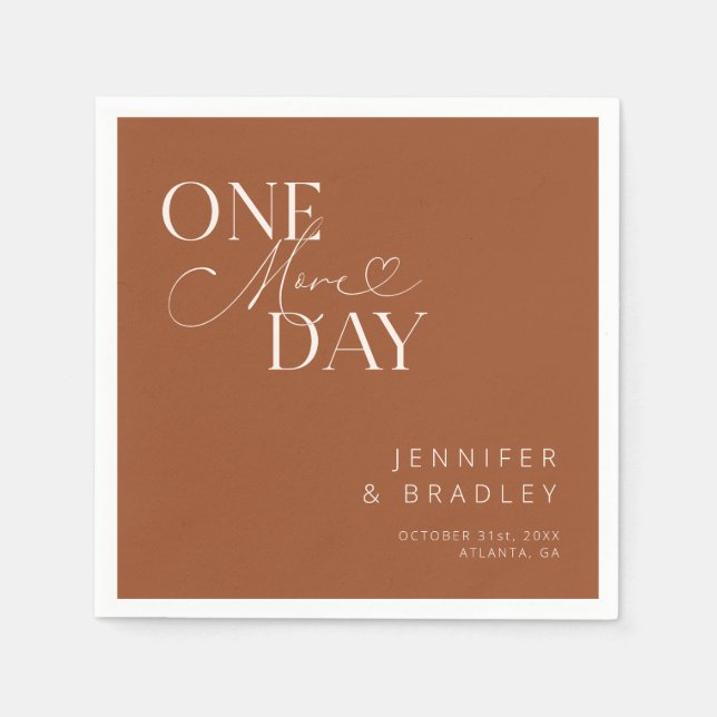 Terracotta One More Day Rehearsal Dinner  Napkin (Front)
