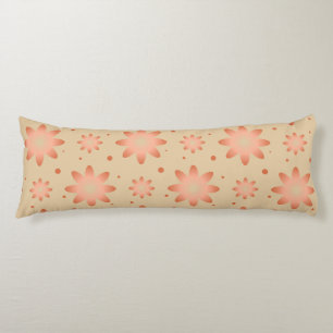 Terracotta orange and sand beige delicate daisy body cushion