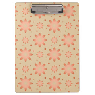 Terracotta orange and sand beige delicate daisy clipboard
