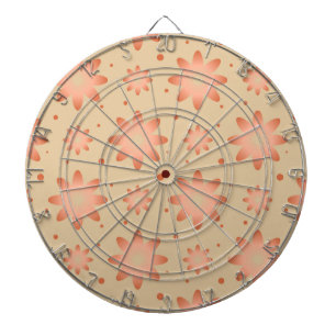 Terracotta orange and sand beige delicate daisy dartboard