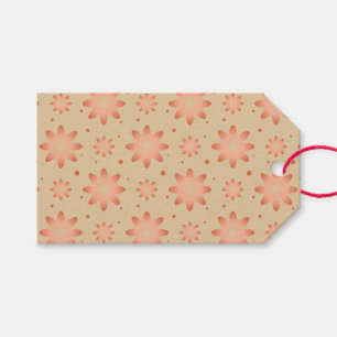 Terracotta orange and sand beige delicate daisy gift tags