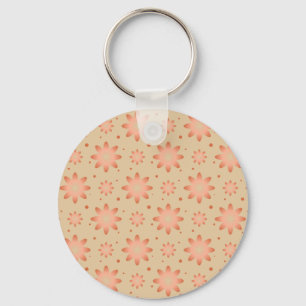 Terracotta orange and sand beige delicate daisy key ring