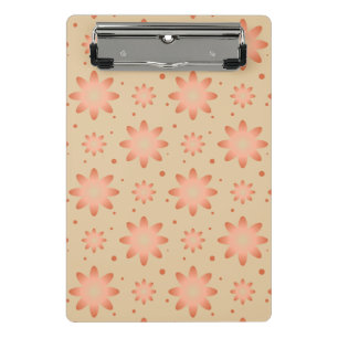 Terracotta orange and sand beige delicate daisy mini clipboard