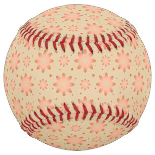Terracotta orange and sand beige delicate daisy softball