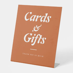 Terracotta Orange Cards and Gifts Pedestal Sign
