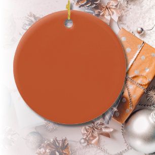 Terracotta Orange Solid Colour Warm & Earthy Desig Ceramic Ornament