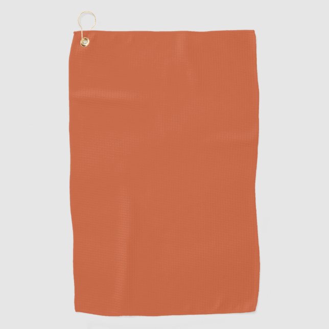 Terracotta Orange Solid Colour Warm & Earthy Desig Golf Towel (Front)