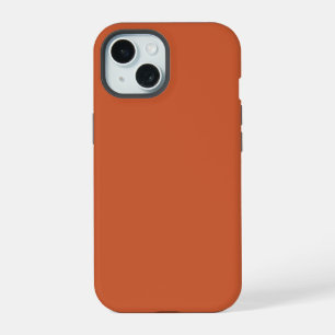 Terracotta Orange Solid Colour Warm & Earthy Desig iPhone 15 Case