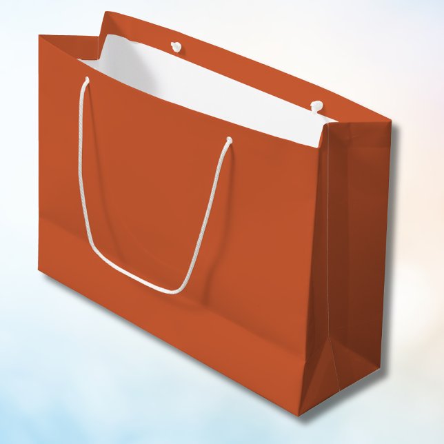 Terracotta Orange Solid Colour Warm & Earthy Desig Large Gift Bag (Creator Uploaded)