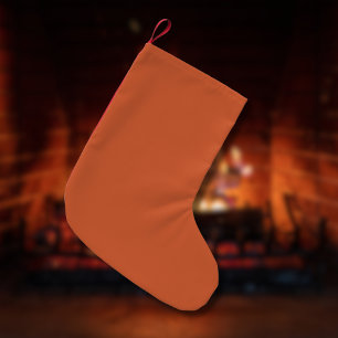 Terracotta Orange Solid Colour Warm & Earthy Desig Small Christmas Stocking