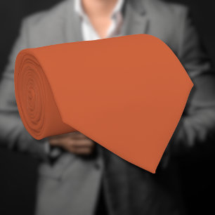 Terracotta Orange Solid Colour Warm & Earthy Desig Tie