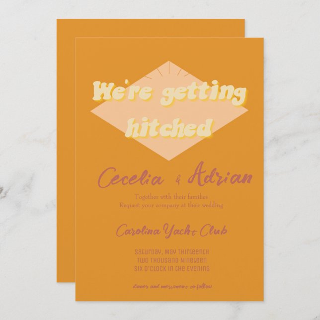 Terracotta Orange Wedding Invitation (Front/Back)