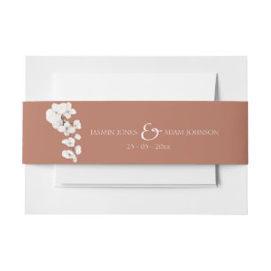 Terracotta Orchid Wedding Invitation Belly Band