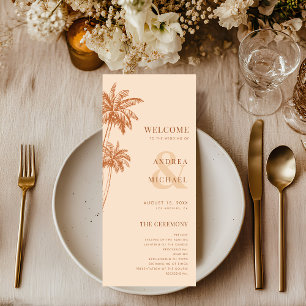 Terracotta Palm Trees & Ampersand Beach Wedding Program