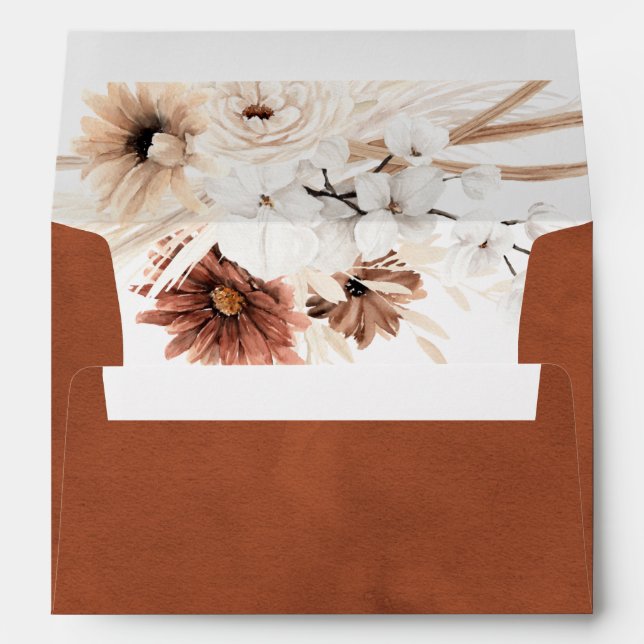 Terracotta Pampas Boho Envelope (Back (Bottom))