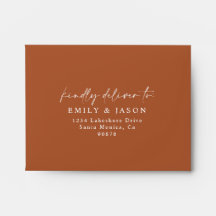Terracotta Pampas Boho Return RSVP Envelope