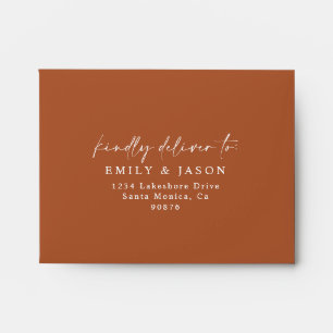Terracotta Pampas Boho Return RSVP Envelope