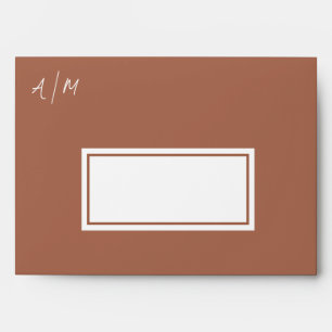 Terracotta Pampas Grass Boho Wedding Invitation Envelope