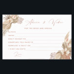 Terracotta Pampas Grass bride andgroom advice card<br><div class="desc">Designed to coordinate with our Boho Terracotta Pampas Grass Collection,  this modern advice card features pampass grass in terracotta hues. For more advanced customisation of this design,  e.g. changing layout,  font or text size please click the "CUSTOMIZE</div>
