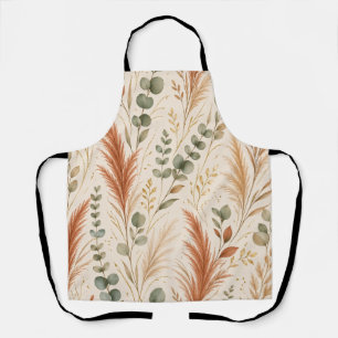 Terracotta Pampas Grass Eucalyptus Neutral Boho Apron